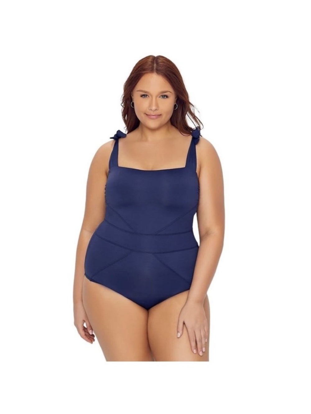 NWT Becca ETC Tie Shoulder One Piece Swimsuit Navy Plus Size
1X (16-18)